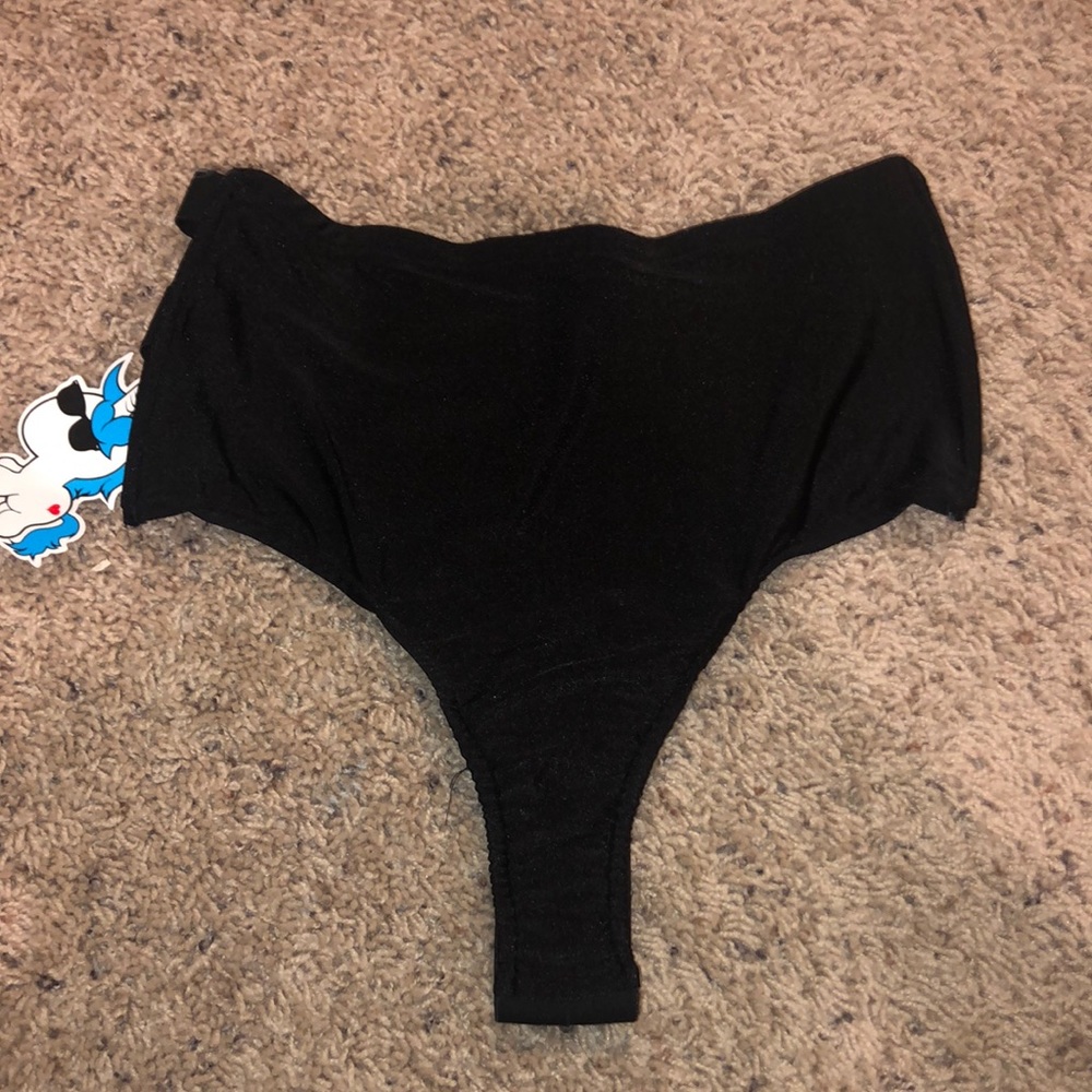 I Heart Raves Black High-Waisted Open Butt Bottoms